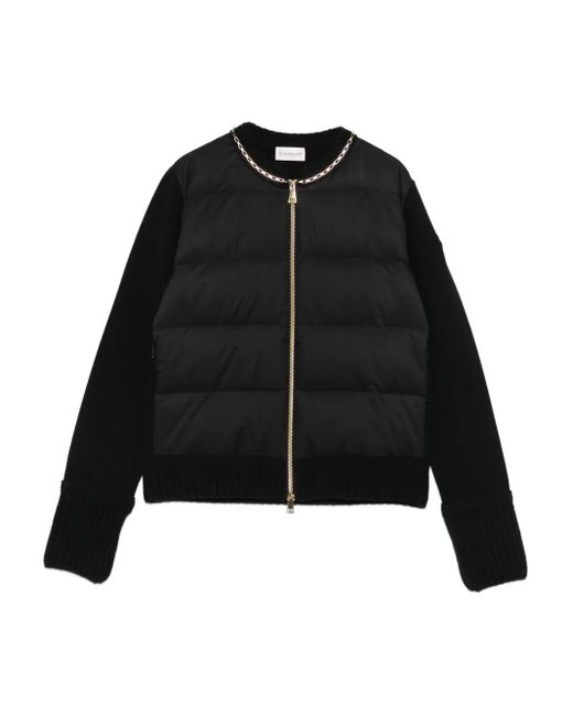Moncler Donsjack Met Ketting Afwerking in het Black