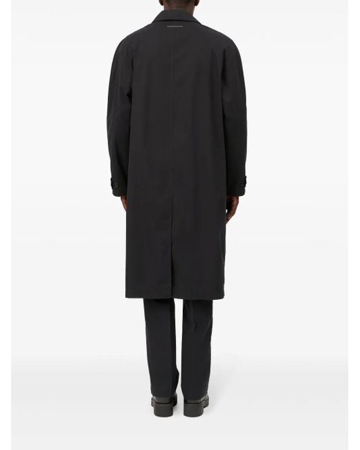 MM6 by Maison Margiela Black Zip-Detail Cotton Trench Coat for men