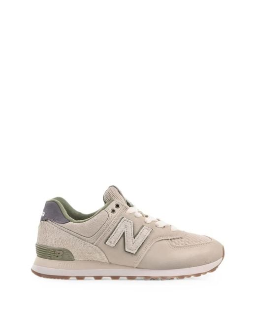 New Balance White 574 Lace-Up Sneakers