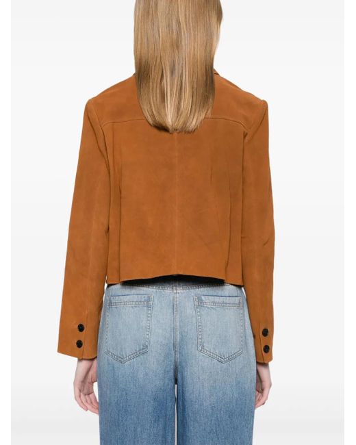 Self-Portrait Brown Suede Jacket