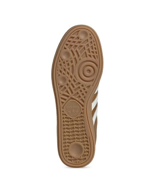 Adidas Brown Handball Spezial 3-Stripes Sneakers for men