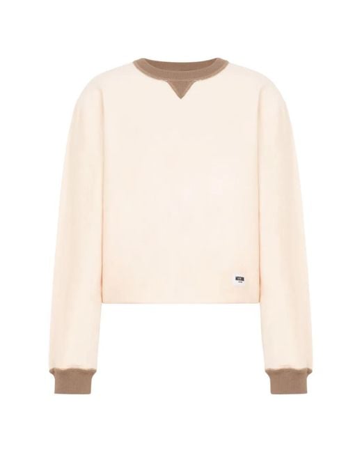 Moschino Natural Gerippter Pullover Mit Logo-Patch