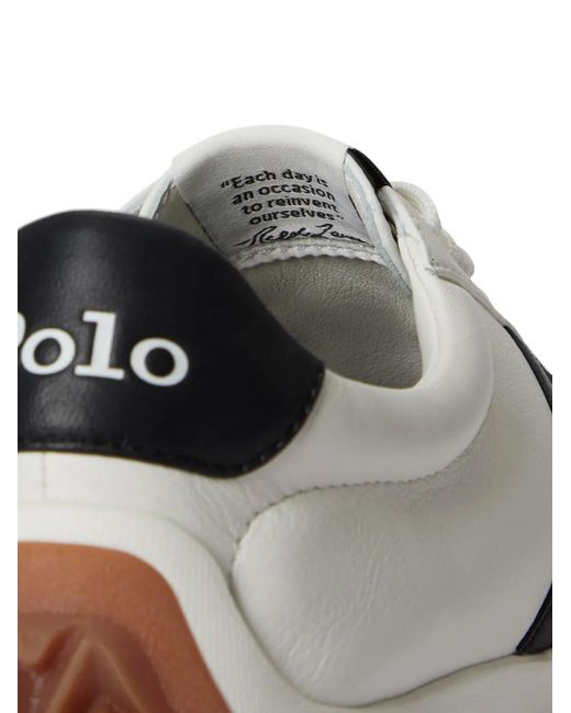 Polo Ralph Lauren White Treaded Leather Sneakers