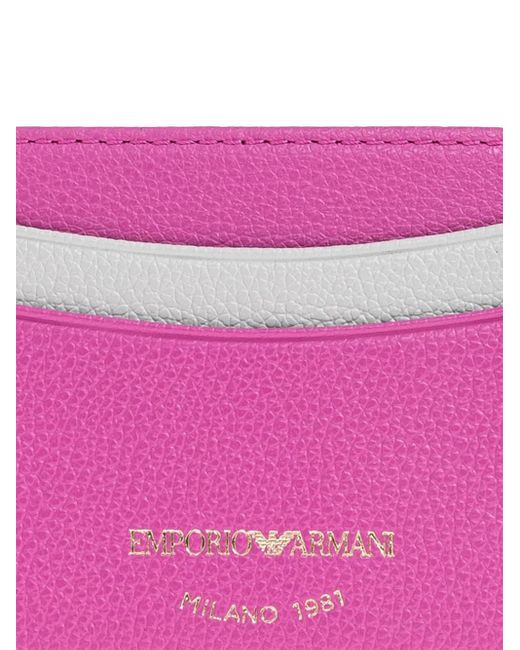 Emporio Armani Pink Leather Colour-Block Cardholder