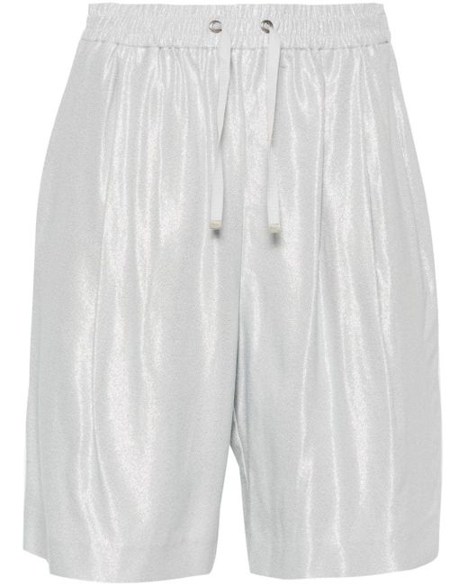 Herno White Pleat-detail Shorts