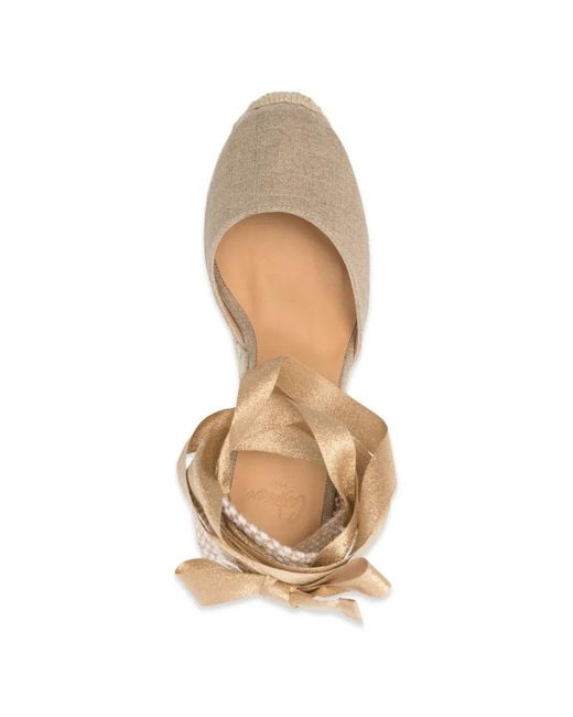 Castaner Natural Carina Tie-Fastening Wedge Espadrilles