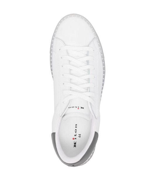 Kiton Ussa088 Leren Sneakers in het White voor heren