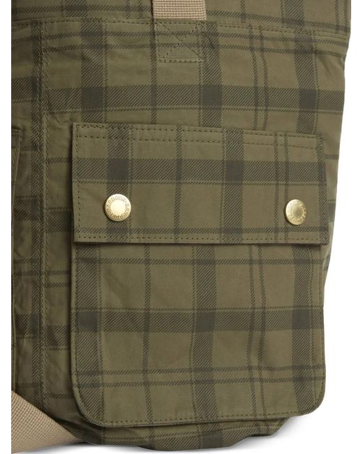 Barbour Green Transport Tartan-Checked Tote Bag for men