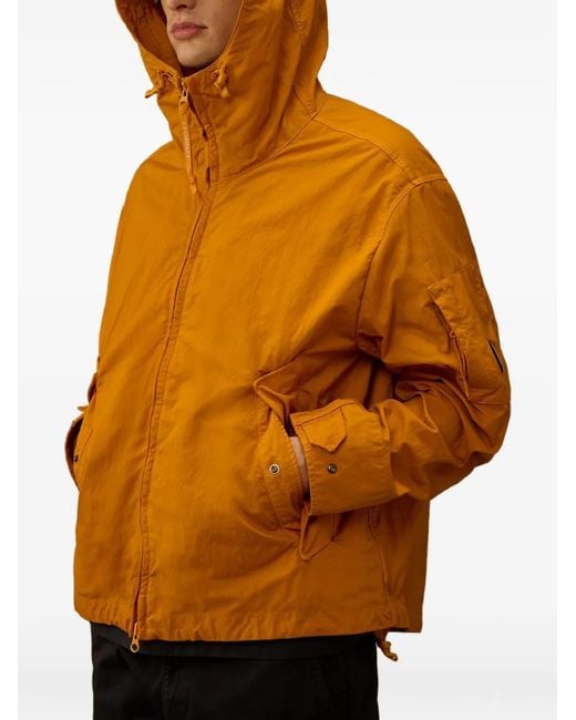 C P Company Orange Zip-Up Hooded Jacket for men