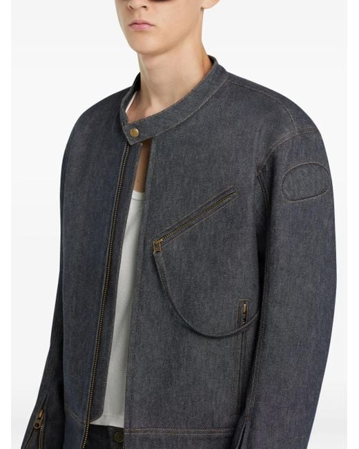 Courreges Denim Bomberjack in het Black voor heren