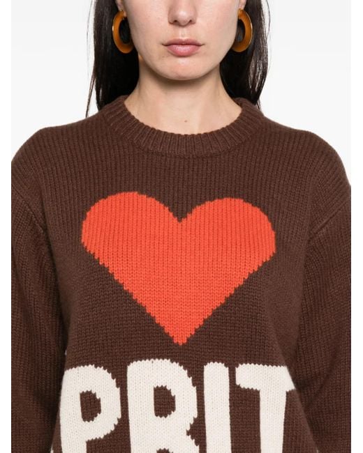 Mc2 Saint Barth Red Kyla Heart-Detail Sweater