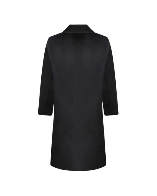 Amaranto Black Double-Breasted Coat for men