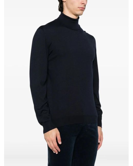 Kiton Black Turtleneck Sweater for men