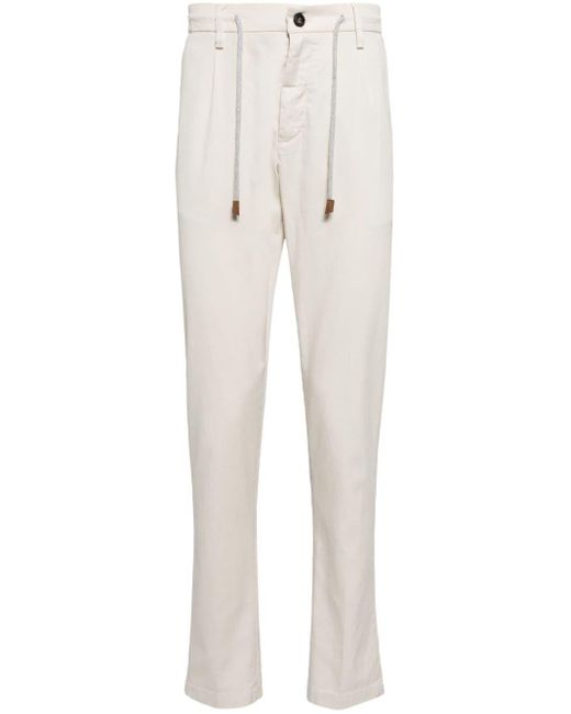 Eleventy White Slim-fit Chino Trousers for men