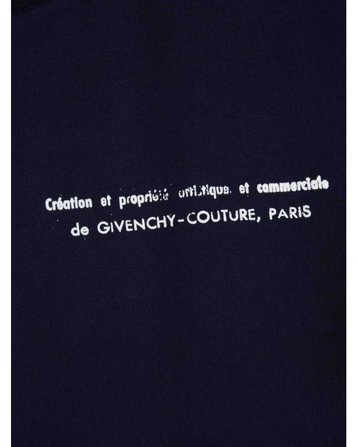 Givenchy Blue T-Shirt En Coton À Logo Imprimé for men