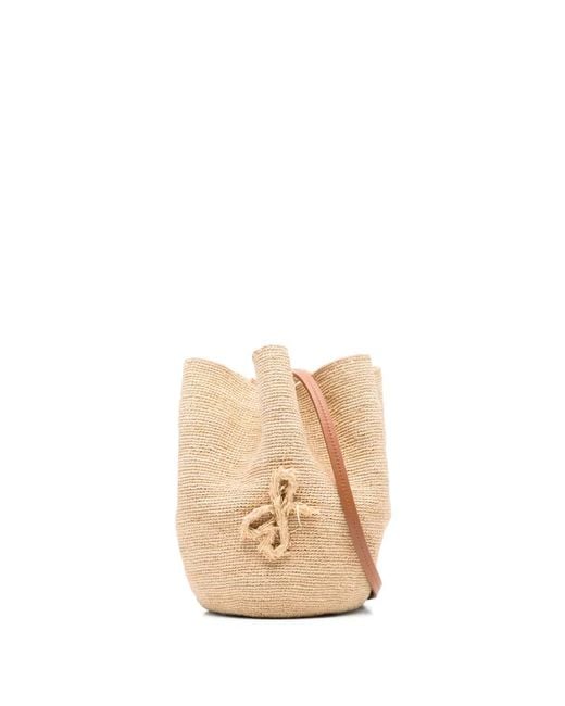 Ruslan Baginskiy White Woven Monogram Shoulder Bag