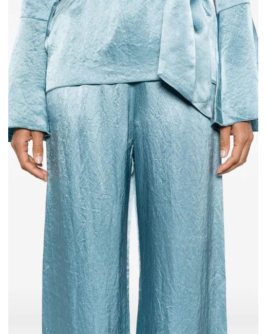 Pantalon En Satin À Coupe Droite Nanushka en coloris Blue
