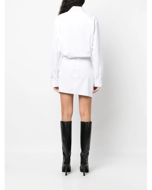 Off-White c/o Virgil Abloh White Off- Asymmetric Shirtdress