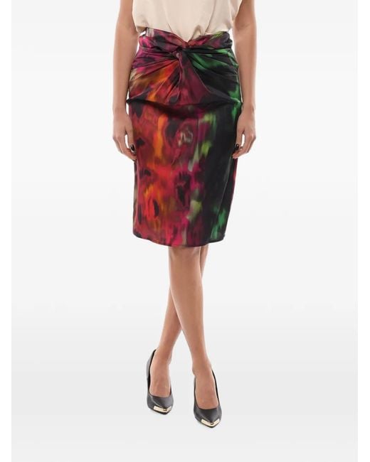 Herskind Red Midi Erin Knot-Detail Skirt