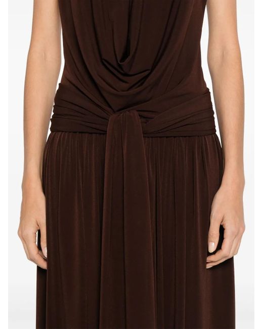Nissa Brown Halterneck Dress