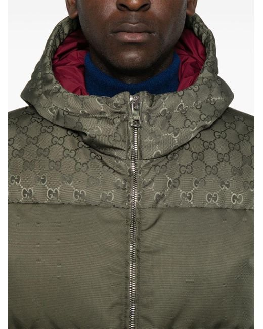 Gucci Green Gg Canvas Puffer Jacket for men