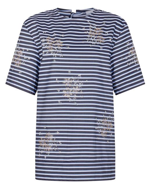 Rabanne ストライプ Tシャツ Blue