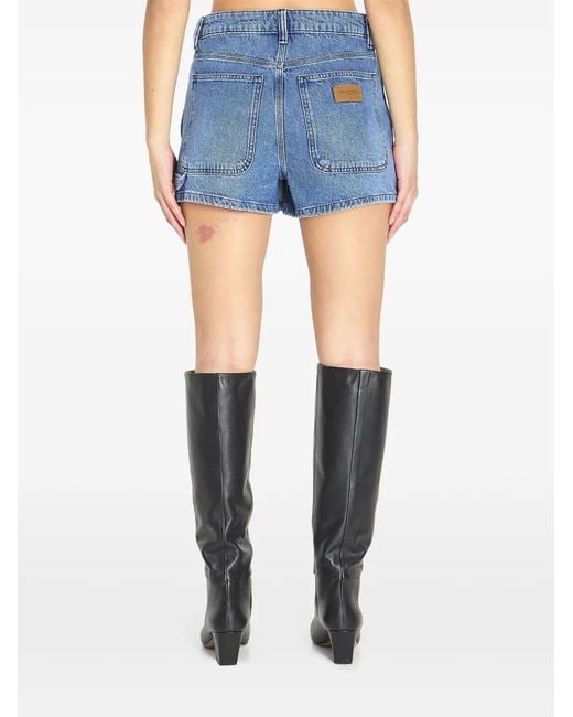 Alexander Wang Blue Marbled Denim Skirt-Shorts