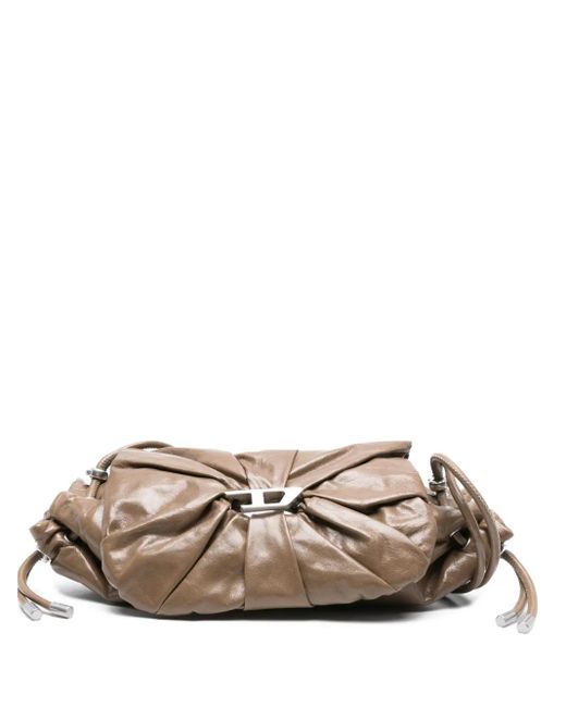 DIESEL Brown Scrunch-D Shoulder Bag