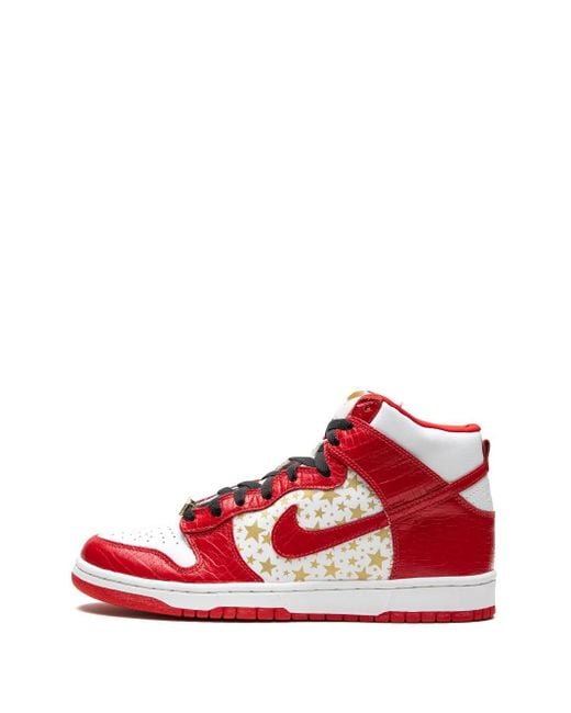 Nike X Supreme Sb Dunk High Pro Sneakers in het Red voor heren