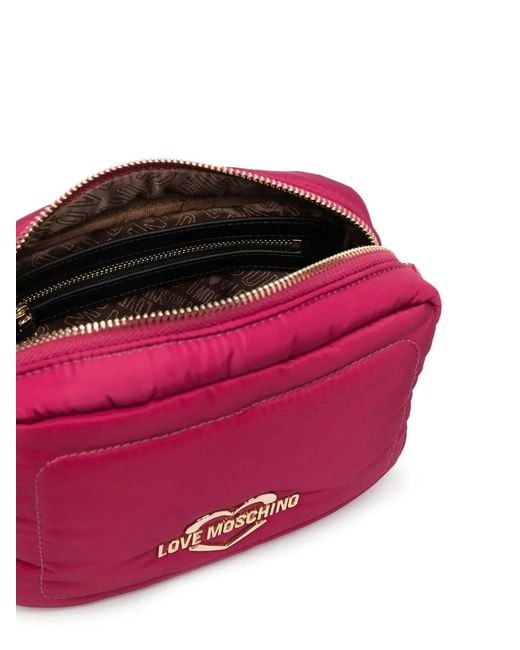 Love Moschino Pink Logo-Plaque Crossbody Bag