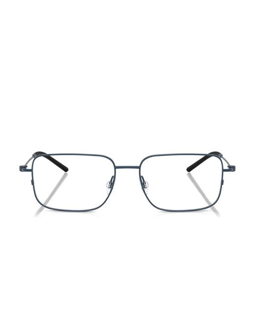 Moncler Blue Brille Mit Eckigem Gestell