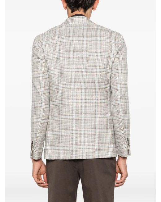 Lardini White Checked Blazer for men