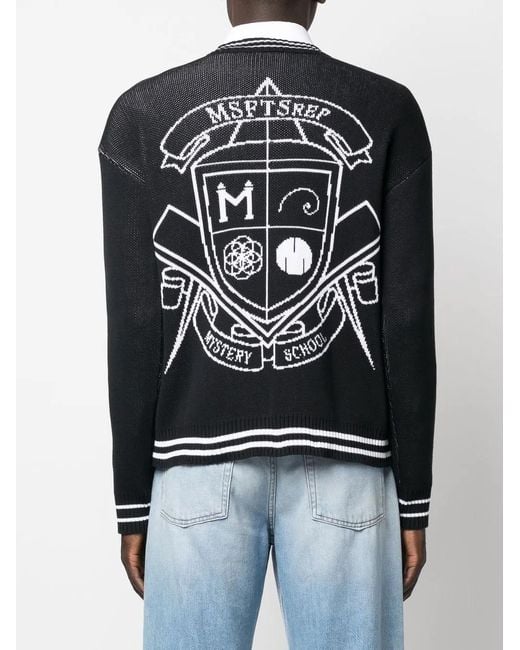 Msftsrep Black Intarsia-Knit Logo Jumper for men