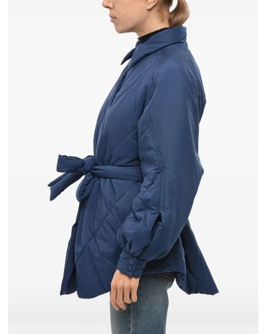 Bacon Blue Belted Puffer Jacket