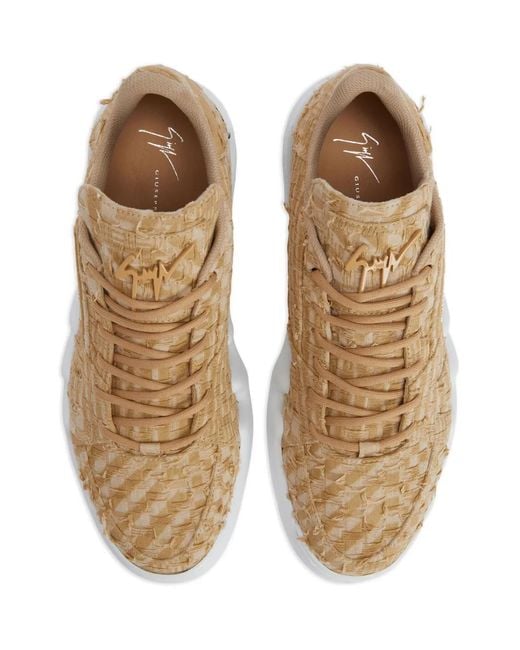 Giuseppe Zanotti Brown Talon Lace-Up Low-Top Sneakers for men