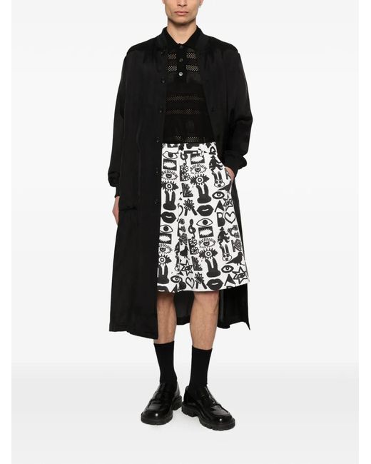 COMME DES GARÇON BLACK Black Single-Breasted Buttoned Coat