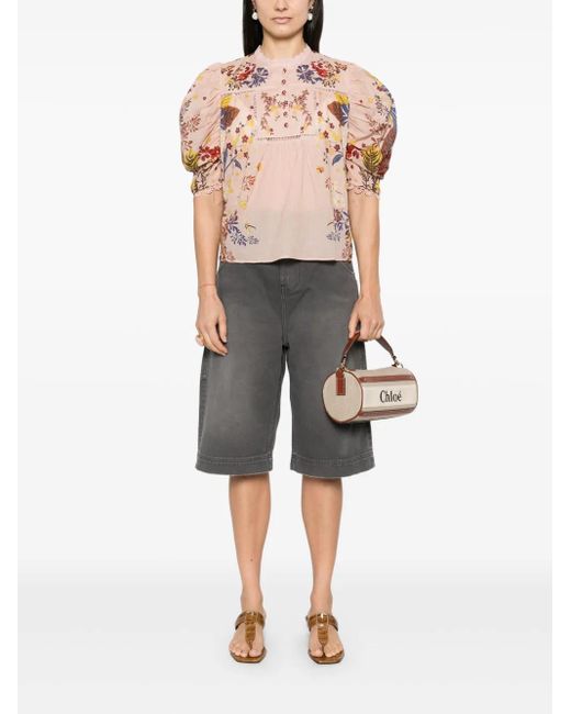 Farm Rio Pink Beauty Bouquet Blouse