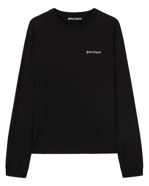 Palm Angels Black Logo-Print Sweatshirt for men