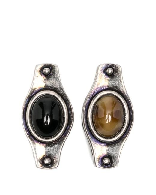 Versace Black Boucles D'Oreilles Ellittica for men