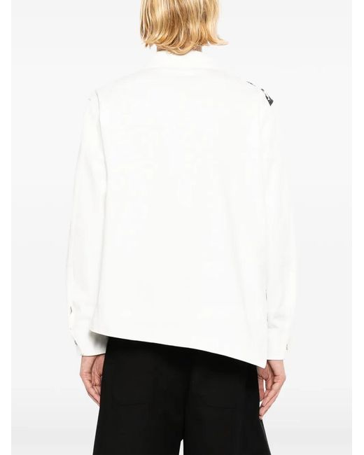 COMME DES GARÇON BLACK White Side-Button Printed Jacket for men