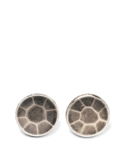 Werkstatt:münchen Gray Hammered Faceted-Stud Earrings
