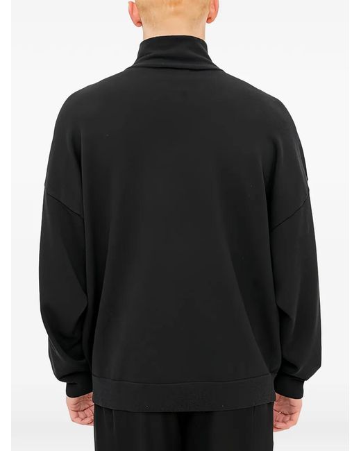 DEVOA Black Buttoned High-Neck Sweater for men