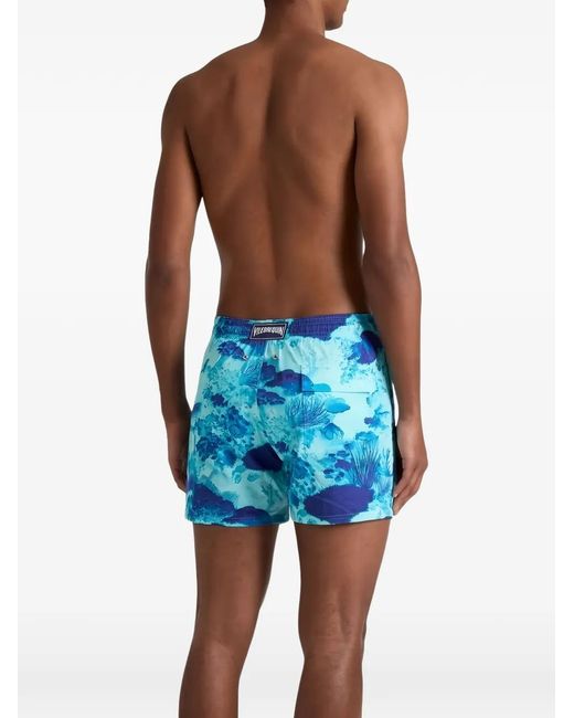 Vilebrequin Blue Moorise Coral-Print Swim Shorts for men