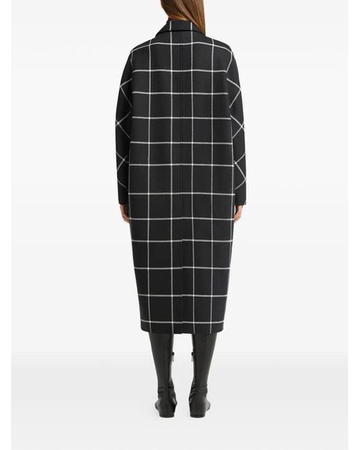 Courreges Black Checked Double-Breasted Coat