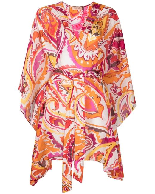 Twinset White Floral-Print Belted-Waist Dress