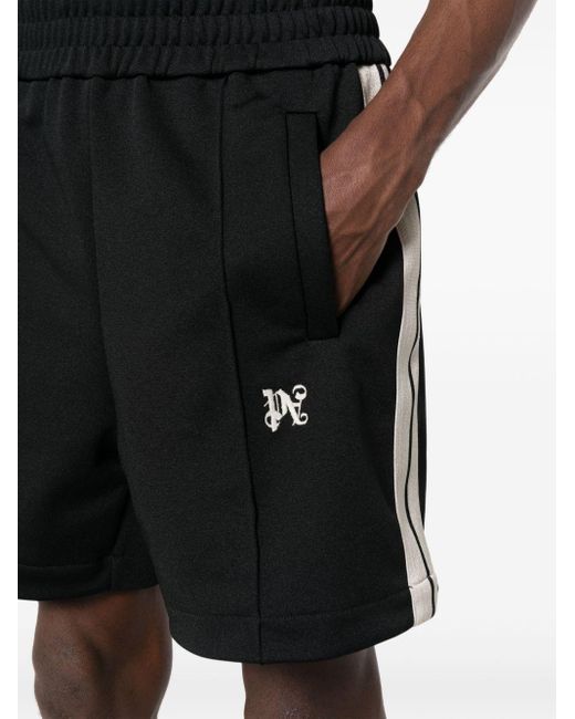 Pantalones cortos de chándal con monograma Palm Angels de hombre de color Black
