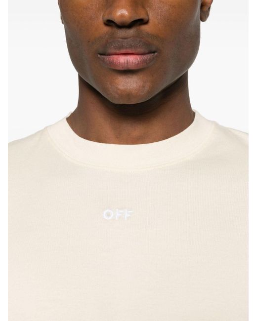 Off-White c/o Virgil Abloh White Arrows-embroidered Cotton T-shirt for men