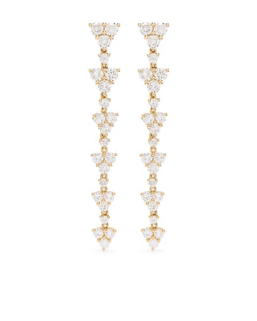 Pendientes Eternity en oro amarillo de 18 ct con diamantes Anita Ko de color White