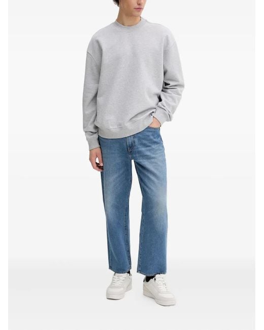 AllSaints Gray Milo Logo-Patch Sweatshirt for men