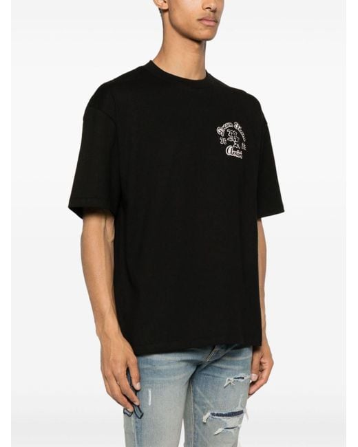 Amiri Black Flocked-logo Cotton T-shirt for men